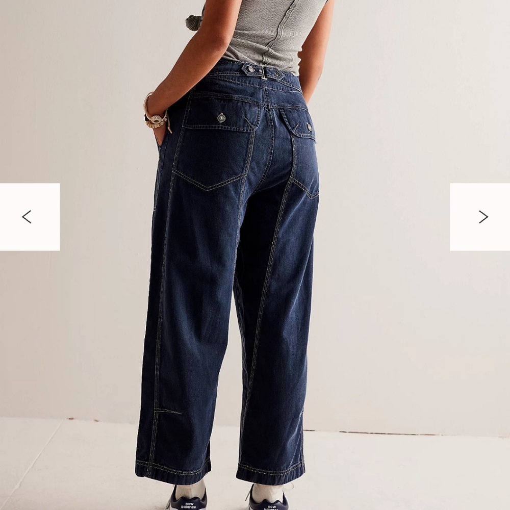 Free People Sawyer Carpenter Barrel Jeans Size 4 - Picture 2 of 6